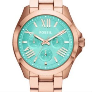 Fossil Gold and Terquoise Watch